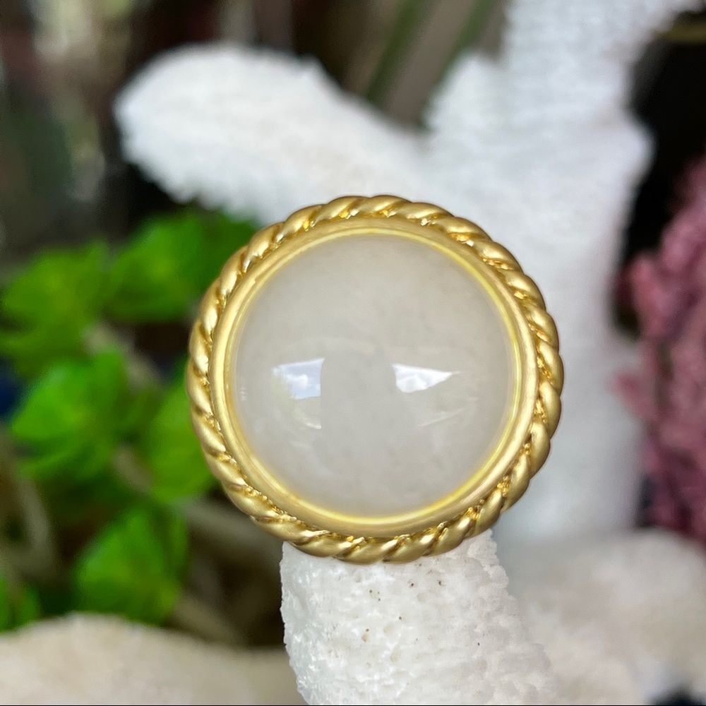 Dolomite 18k Button Sheila Fajl Glow Masterpiece Statement Cocktail Ring